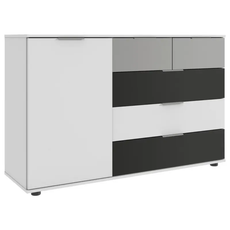 Kommode 130 Cm Monaco, Grau/wei&szlig;