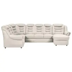 Wohnlandschaft Boston Weiß Lederlook