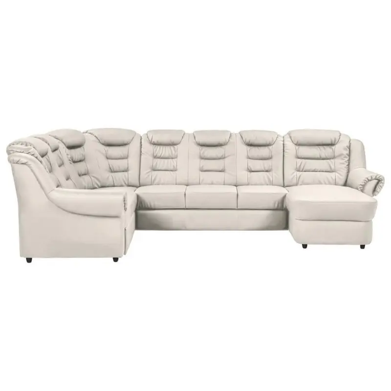 Wohnlandschaft Boston Weiß Lederlook