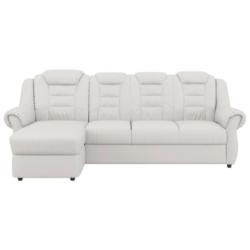 Ecksofa Boston Weiß Lederlook