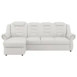 Ecksofa Boston Weiß Lederlook