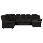 M&ouml;belix Wohnlandschaft Boston Schwarz Lederlook