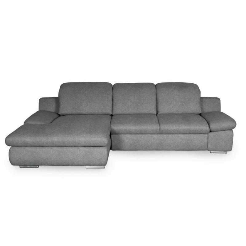 Ecksofa Isona Dunkelgrau Chenille