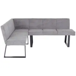 Eckbank Grau Polyester/eisen Tampa Ca. 202x160 Cm