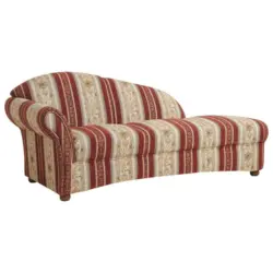 Recamiere Corona Rot/beige, Streifen Design