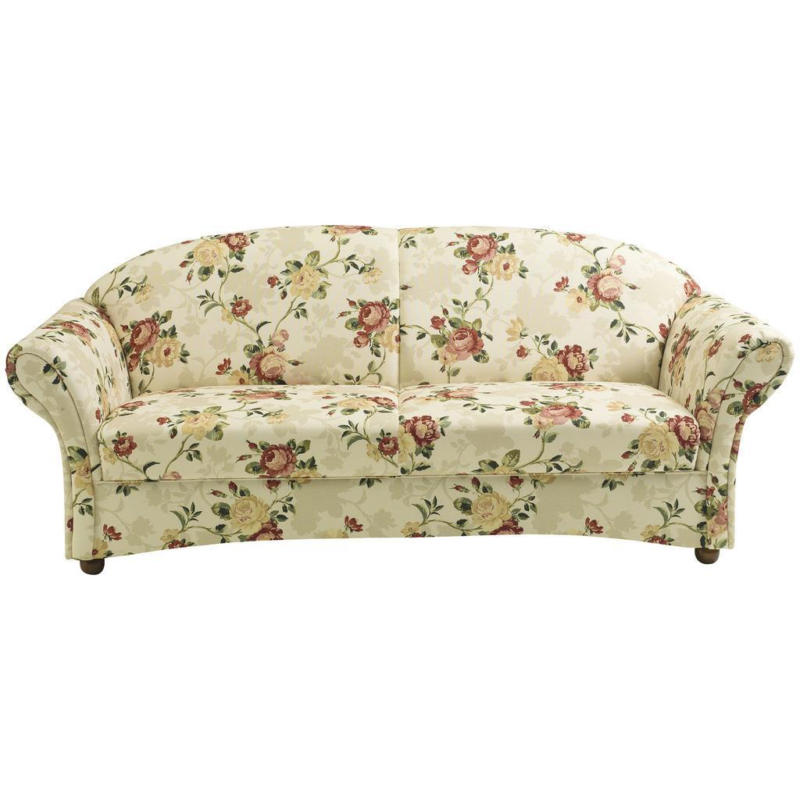 3-Sitzer-Sofa Corona Gelb/Rot/Beige, Blumen Design