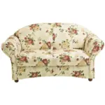 Möbelix 2-Sitzer-Sofa Corona Gelb/Rot/Beige, Blumen Design