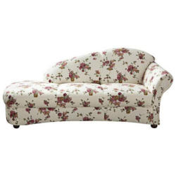 Recamiere Corona Rot/beige, Blumen Design