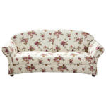 Möbelix 3-Sitzer-Sofa Corona Rot/Beige, Blumen Design