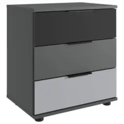 Nachtkästchen Monaco Graohitfarben/Schwarz B: 52 cm