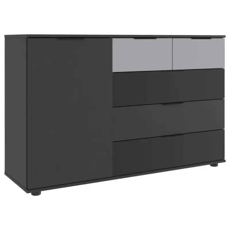 Kommode 130cm Monaco, Graphitfarben/schwarz