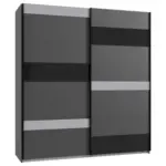 Möbelix Schwebetürenschrank Monaco Graphitfarben/schwarz B: 180cm