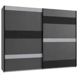 Schwebetürenschrank Monaco Graphitfarben/Schwarz B: 270cm