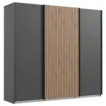 Möbelix Schwebetürenschrank Andorra Eiche/Graphitfarben B: 250 cm