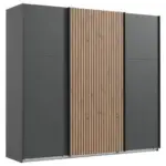 Möbelix Schwebetürenschrank Andorra Eiche/graphitfarben B: 300 Cm