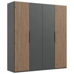 Drehtürenschrank Andorra Eiche/Graphitfarben B: 200 cm