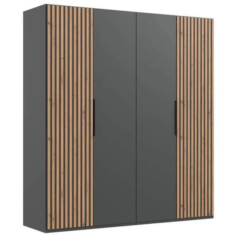 Drehtürenschrank Andorra Eiche/Graphitfarben B: 200 cm