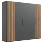 Möbelix Drehtürenschrank Andorra Eiche/graphitfarben B: 250 Cm