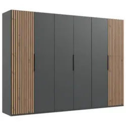 Drehtürenschrank Andorra Eiche/Graphitfarben B: 300 cm