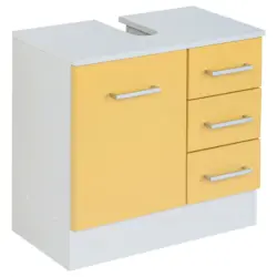 Waschbeckenunterschrank Riga Gelb/Weiß B: 60 cm