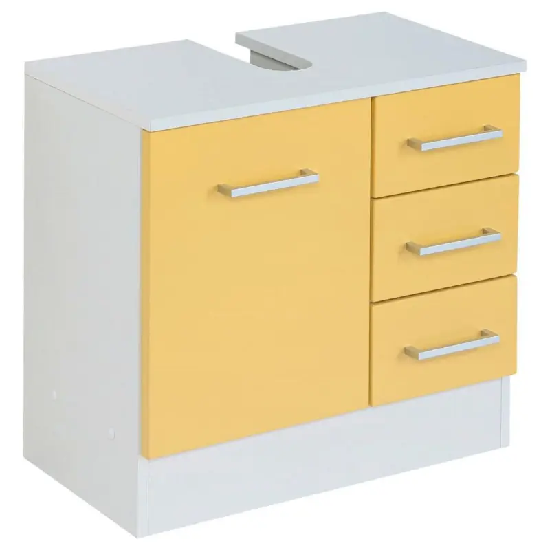 Waschbeckenunterschrank Riga Gelb/Weiß B: 60 cm