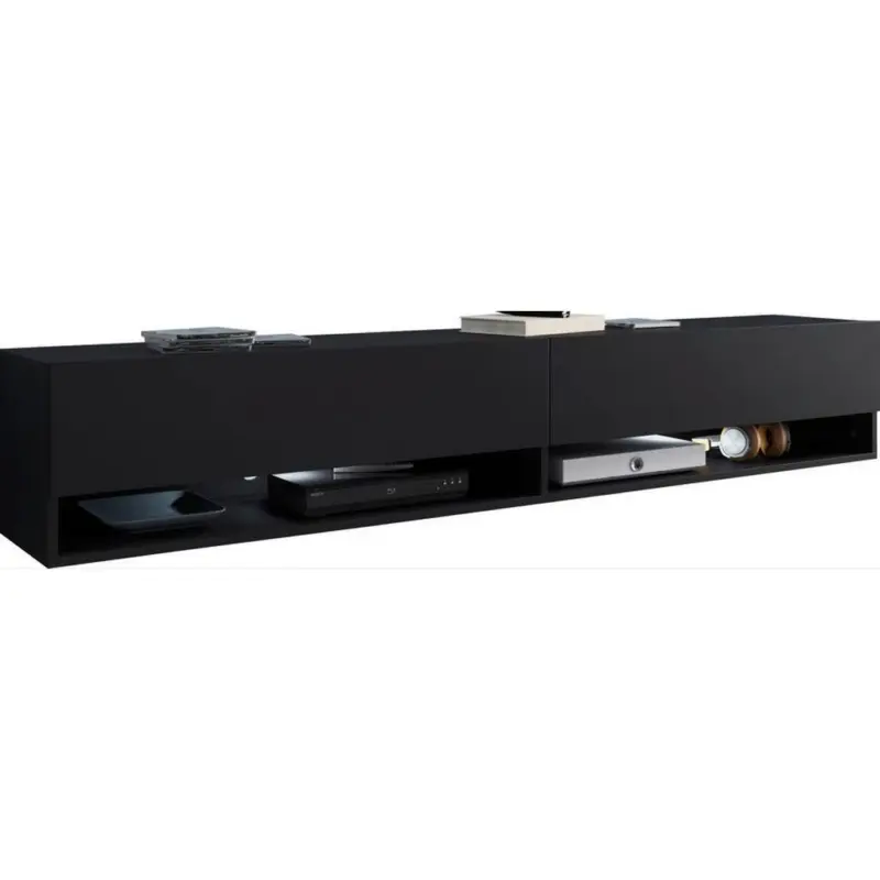Lowboard B: 180 Cm Schwarz Graphit Matt