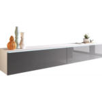Möbelix TV-Lowboard B: 180 cm Grau/Weiß