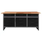 Möbelix Werkbank Konny Echtholz/stahl Anthrazit/grau/buche B: 160 Cm