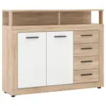 Möbelix Kommode 119,5cm Luna Eiche/weiss