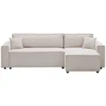 Möbelix Ecksofa mit Schlaffunktion Mira Beige Cord