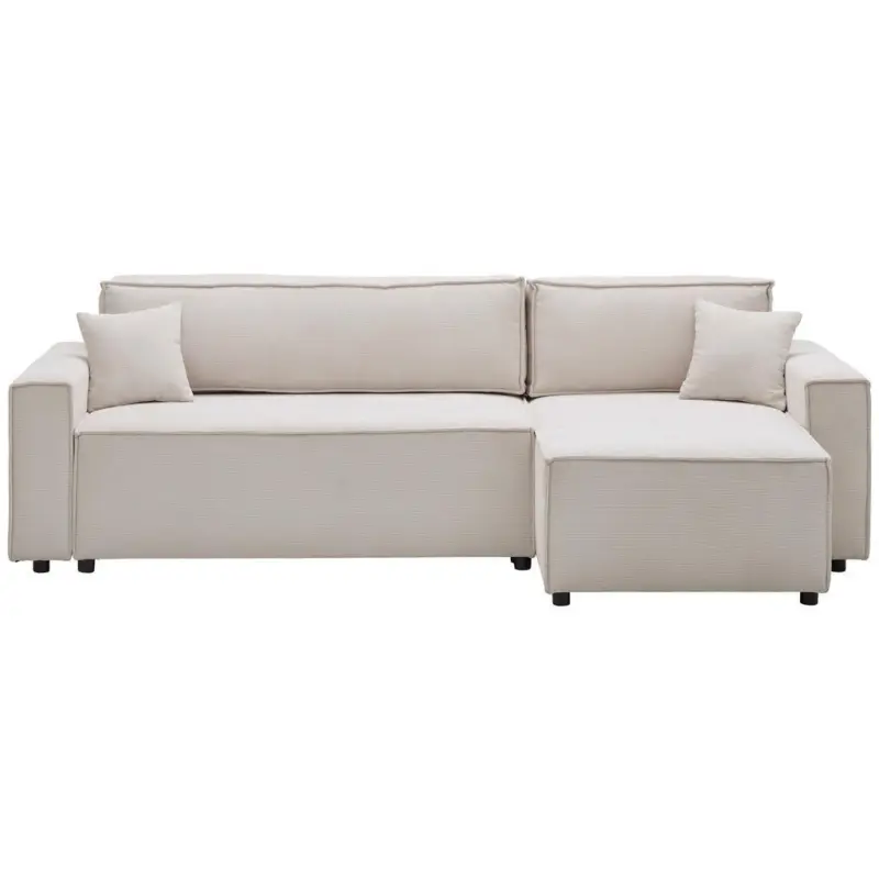 Ecksofa mit Schlaffunktion Mira Beige Cord