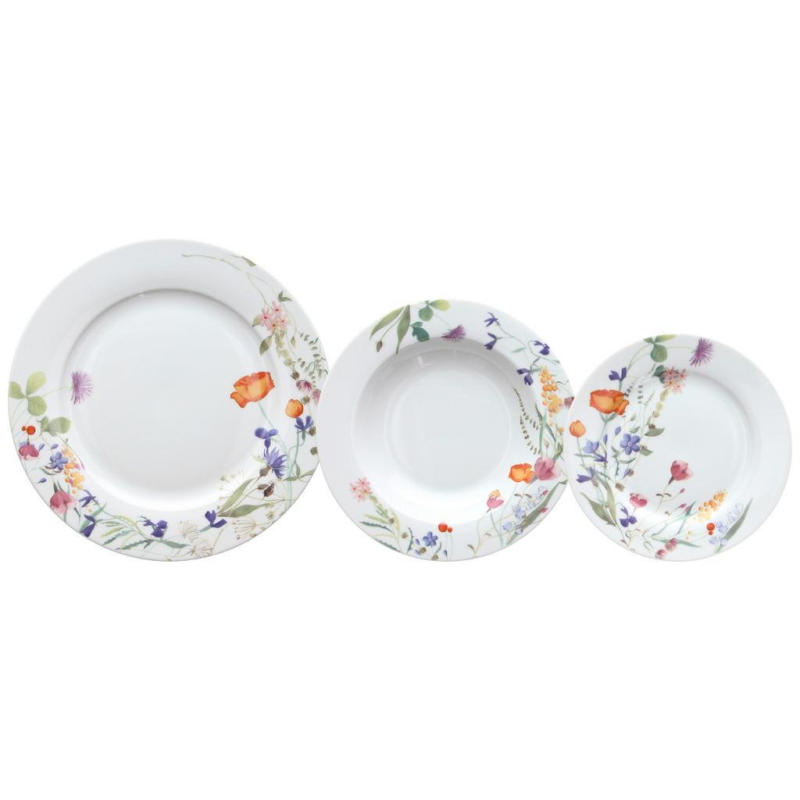 Tafelservice Flora Keramik 6 Personen Geschirr Set