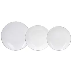 Tafelservice Fascetta Platino 6 Personen Geschirr Set