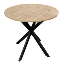 Esstisch Rund Monte 80x75 Cm Schwarz/eichenfarben