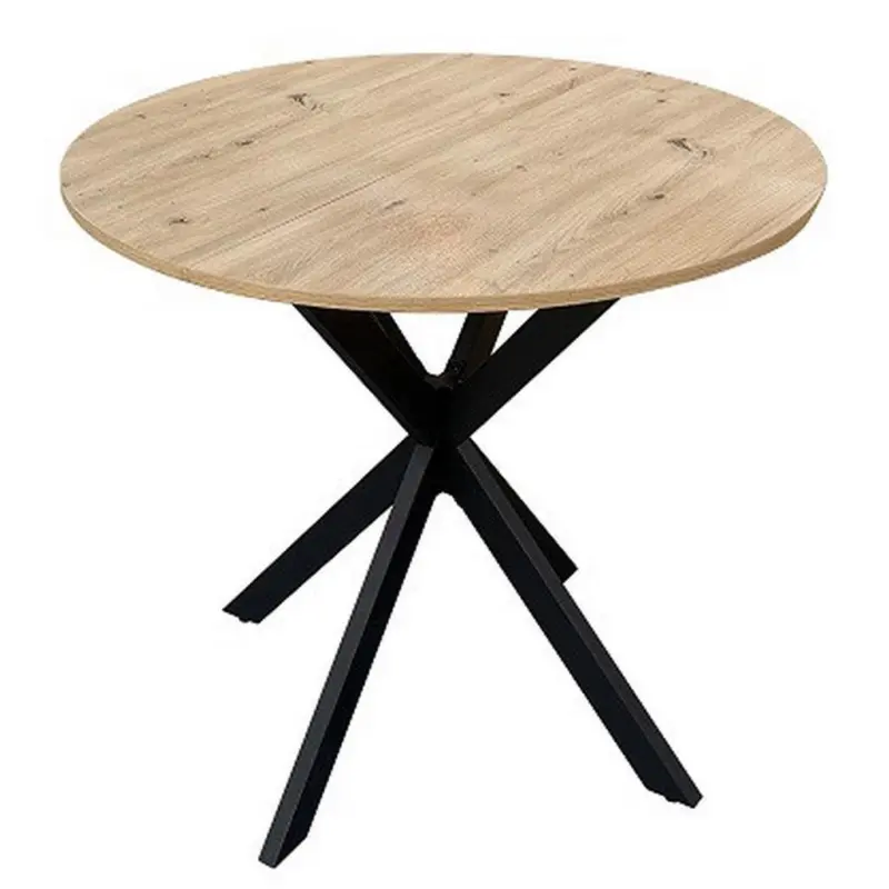 Esstisch Rund Monte 80x75 Cm Schwarz/eichenfarben