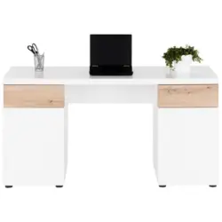 Schreibtisch B 140 H 55 Pineta Dekor/weiß