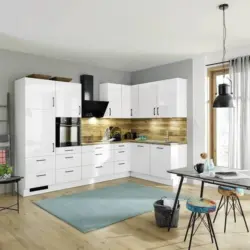 Einbauk&uuml;che Eckk&uuml;che M&ouml;belix Ip4050 Ohne Ger&auml;te 320x185 Cm Space Grau/eiche