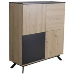 M&ouml;belix Highboard B: 110 Cm Schwarz/holz Dekor