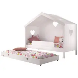 Hausbett Amori 90x200cm Kiefer Weiß Mit Lade