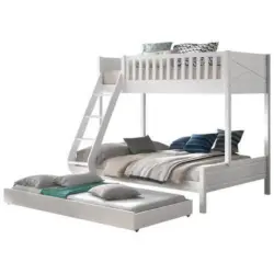 Etagenbett Scott Weiß Echtholz inkl. Zubehör