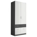 Möbelix Drehtürenschrank 91 Cm Aalen Extra Grau/weiß