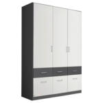 Möbelix Drehtürenschrank 136 cm Aalen Extra Grau/Weiß