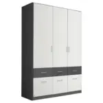 Möbelix Drehtürenschrank 136 Cm Aalen Extra Grau/weiß