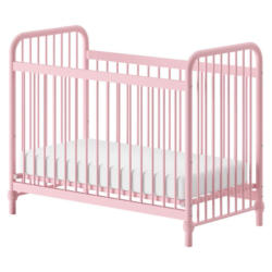 Gitterbett Bronxx 60x120 cm Eisen Pink mit Rost+ Gitter