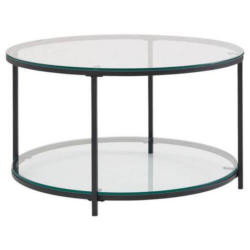 Couchtisch Wohnling Schwarz/Transparent B: 80 cm