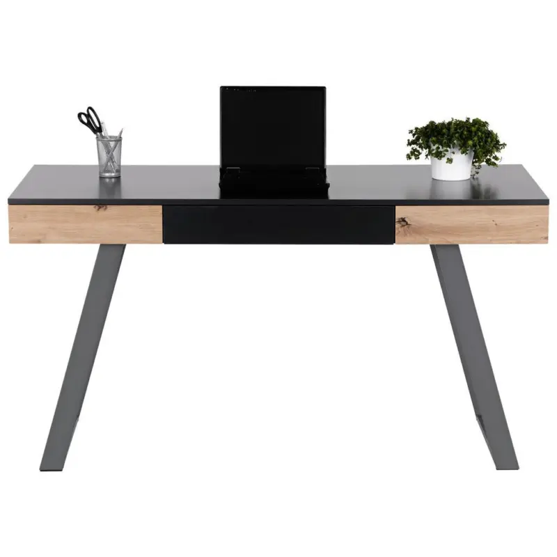 Schreibtisch B 140cm H 60cm Eichefarben/grau Viola