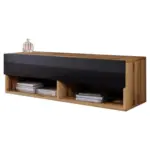 M&ouml;belix TV-Lowboard B: 100 cm Eiche Wotan/Schwarz Hochglanz