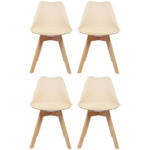 Möbelix Stuhl-Set 4er Scandi Buche Dekor/Beige