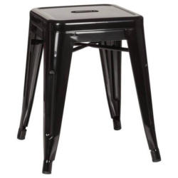 Hocker Vantaggio Stahl Schwarz H: 46 cm Stapelbar