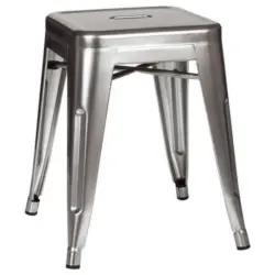 Hocker Vantaggio Stahl Platinfarben H: 46cm Stapelbar
